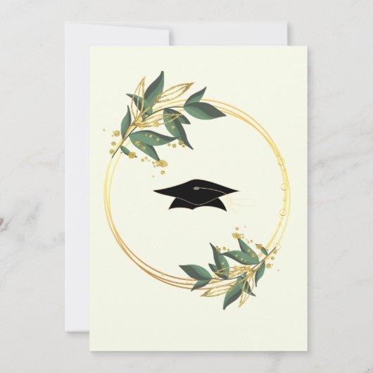 Golden Leaves Lijst Graduation Party Invitation (Achterkant)