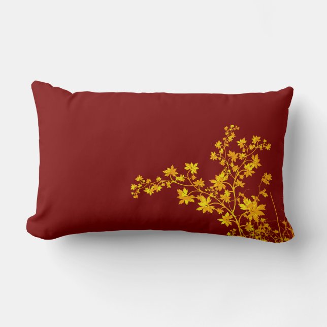 Golden Leaves Lumbar American MoJo Pillow Kussen (Voorkant)