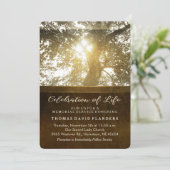 Golden Leaves Nostalgia Memorial Service Invite Kaart (Staand voorkant)