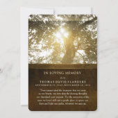 Golden Leaves Nostalgia Memorial Service Invite Kaart (Achterkant)