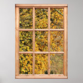 Golden Leaves of Autumn van een Venster Poster (Voorkant)