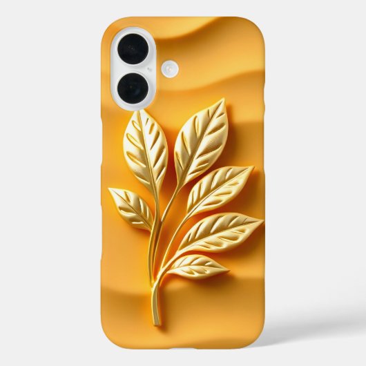Golden Leaves op Ochre Hoesje-Mate iPhone Case (Achterkant)