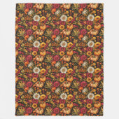 Golden Leaves & Pumpkin-Print Feestelijke Touch Fleece Deken (Voorkant)
