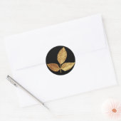 Golden Leaves Ronde Sticker (Envelop)