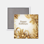 Golden Leaves Vakantie Kerstmagneet Magneet (Voorkant / Achterkant)