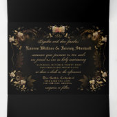 Golden legant skeletten "samen met" - Gegevens T Drieluik Uitnodiging (Binnenkant midden)