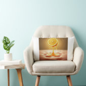 Golden Lemon Drip Abstract Art Pillow Kussen (Stoel)