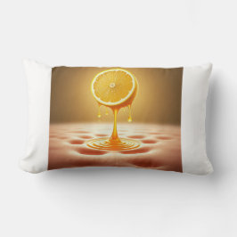 Golden Lemon Drip Abstract Art Pillow Kussen