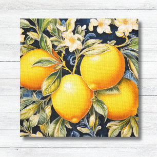 Golden Lemons Barok Mediterraan Canvas Afdruk