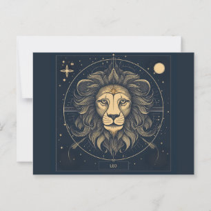 Golden Leo Zodiac Astrologie Ontwerp Briefkaart