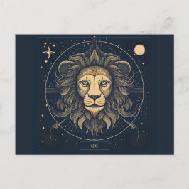 Golden Leo Zodiac Astrologie Ontwerp Briefkaart