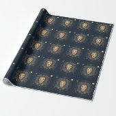 Golden Leo Zodiac Astrologie Ontwerp Cadeaupapier (Uitgerold)