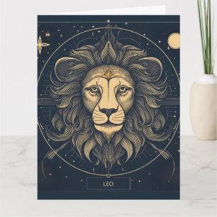 Golden Leo Zodiac Astrologie Ontwerp Kaart