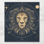 Golden Leo Zodiac Astrologie Ontwerp Wijn Etiket (Enkel label)