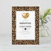 Golden Leopard Pattern Bachelorette Party Kaart (Staand voorkant)