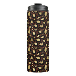 Golden Leopard Pattern Thermosbeker