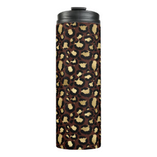 Golden Leopard Pattern Thermosbeker