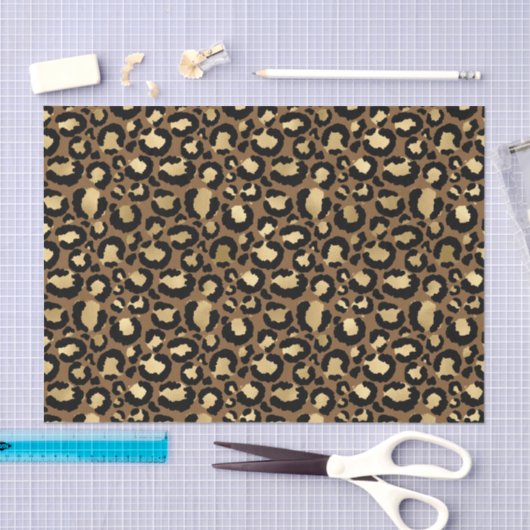 Golden Leopard Pattern Tissuepapier (Craft)