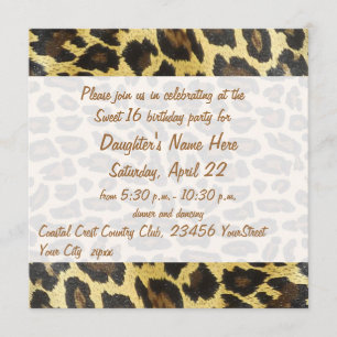 Golden Leopard Print 16e verjaardag Kaart