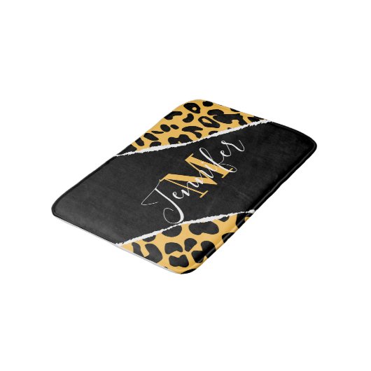 Golden Leopard Print Badmat (Gekanteld)