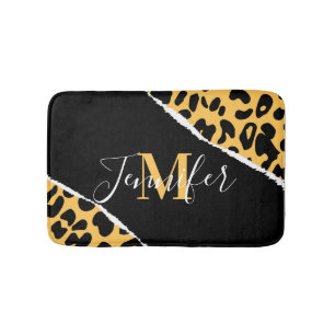 Golden Leopard Print Badmat