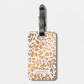 Golden Leopard Print Bagagelabel (Achterkant verticaal)