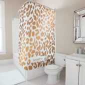 Golden Leopard Print Douchegordijn (In situ)
