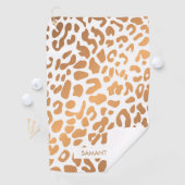 Golden Leopard Print Golfhanddoek (Insitu)