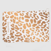 Golden Leopard Print Golfhanddoek (Horizontaal)