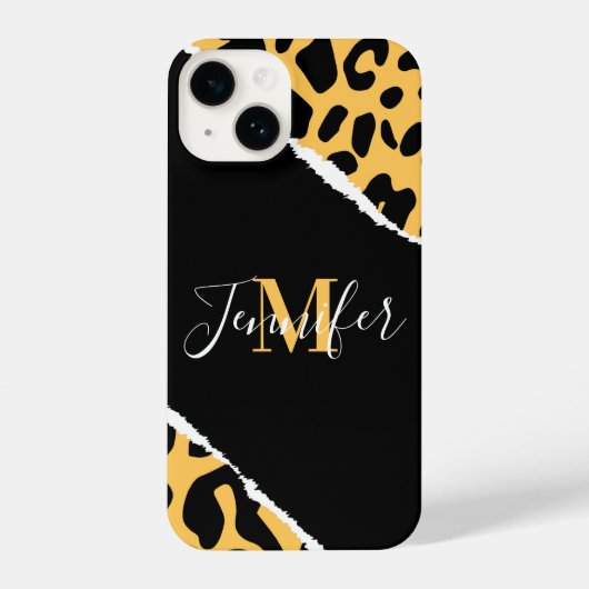 Golden Leopard Print iPhone Hoesje (Achterkant)
