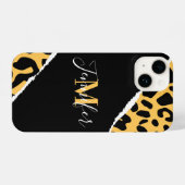 Golden Leopard Print iPhone Hoesje (Achterkant horizontaal)