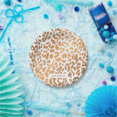 Golden Leopard Print Papieren Bordje (Feest)