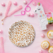 Golden Leopard Print Papieren Bordje (Feest)