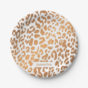 Golden Leopard Print Papieren Bordje