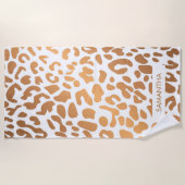 Golden Leopard Print Strandlaken (Voorkant)