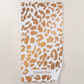 Golden Leopard Print Strandlaken (Voorkant)