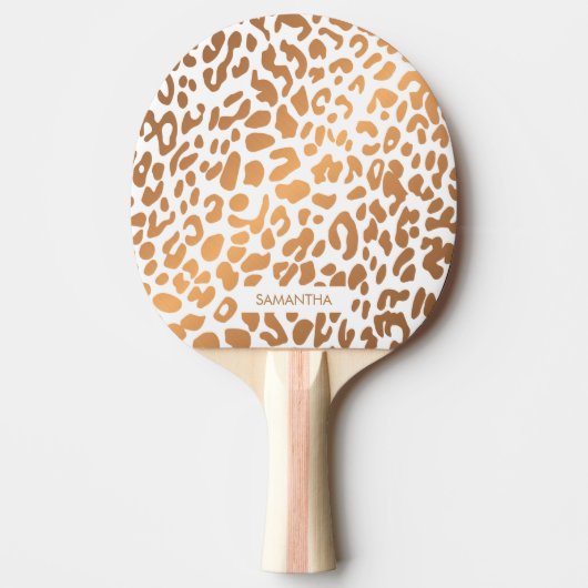 Golden Leopard Print Tafeltennisbatje (Voorkant)