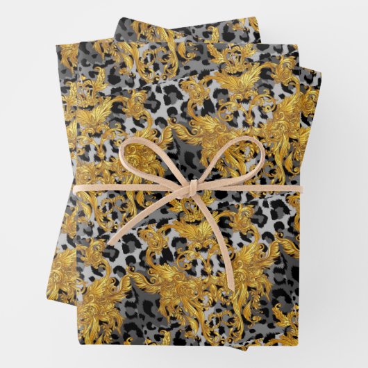 Golden Leopard Wrapping Paper (In situ)