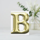 Golden Letter B Shiny Alphabet Briefkaart (Staand voorkant)