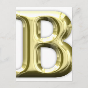 Golden Letter B Shiny Alphabet Briefkaart