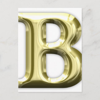 Golden Letter B Shiny Alphabet Briefkaart