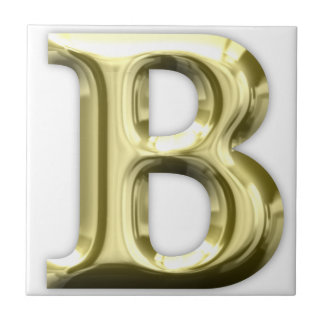 Golden Letter B Shiny Alphabet Tegeltje