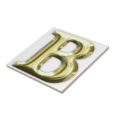Golden Letter B Shiny Alphabet Tegeltje (Zijkant)
