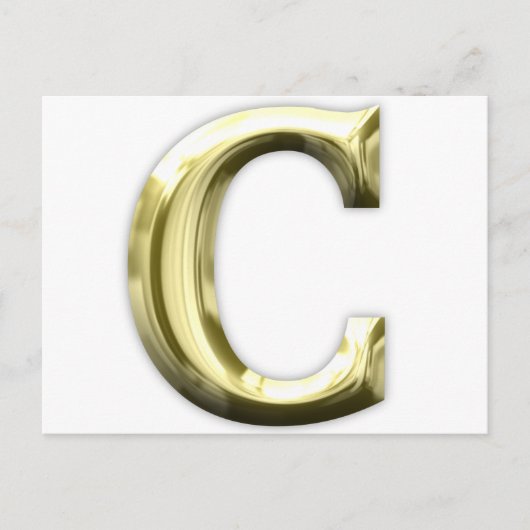 Golden Letter C Shiny Gold Alphabet Briefkaart (Voorkant)