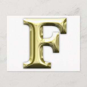 Golden Letter F Shiny Gold Alphabet Briefkaart