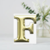 Golden Letter F Shiny Gold Alphabet Briefkaart (Staand voorkant)