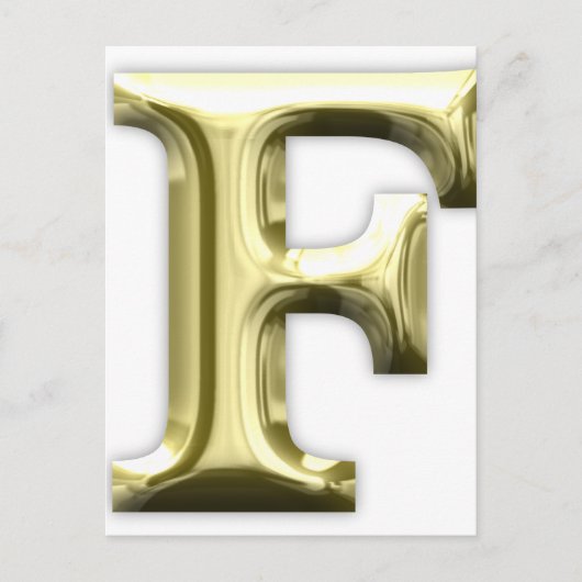 Golden Letter F Shiny Gold Alphabet Briefkaart (Voorkant)