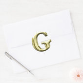 Golden Letter G Shiny Gold Alphabet Ronde Sticker (Envelop)