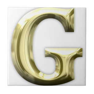Golden Letter G Shiny Gold Alphabet Tegeltje
