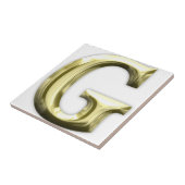 Golden Letter G Shiny Gold Alphabet Tegeltje (Zijkant)